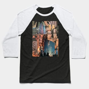 Cityscape Squirrel Collage Baseball T-Shirt